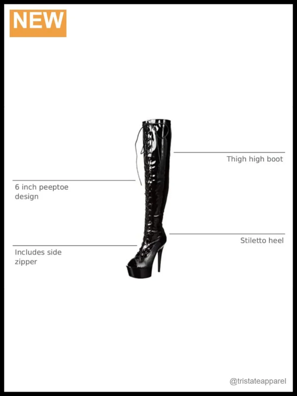 Thigh High Peep Toe Stiletto Boots with Lace, Synthetic